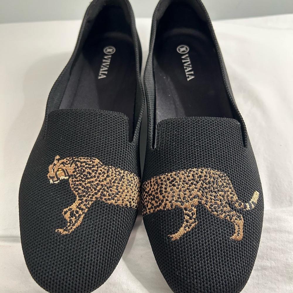 Black Flats with Textured Fabric